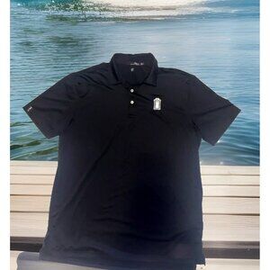 RLX Ralph Lauren Mens Black  Label Sz L Golf Polo Shirt Moisture Wicking Sports